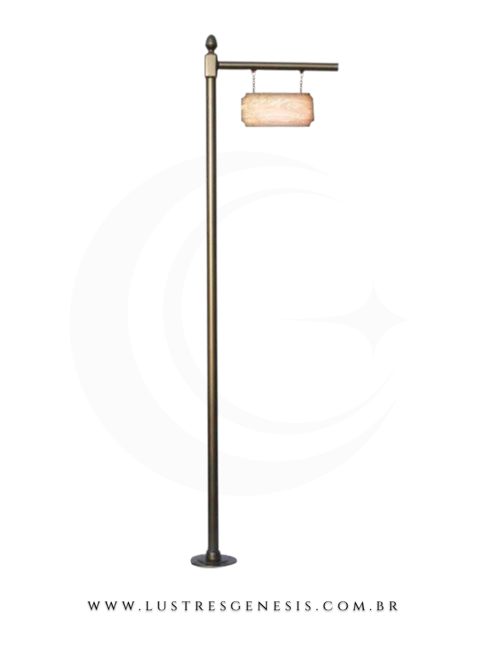 Poste de Jardim Colonial 2,08m Alumínio Fundido com Suporte para Placa Iluminação externa fachada, jardim e área gourmet